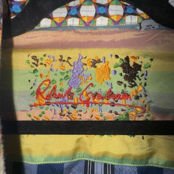 Robert Graham Men's Buttons Down Long Sleeve Shirt Size XL Blue Plaid. - Picture 6 of 9